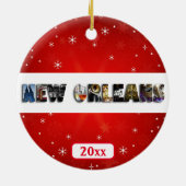 New Orleans Louisiana French Quarter Kerstmis Keramisch Ornament (Achterkant)