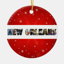 New Orleans Louisiana French Quarter Kerstmis Keramisch Ornament