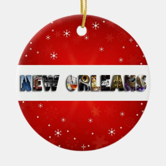 New Orleans Louisiana French Quarter Kerstmis Keramisch Ornament (Voorkant)