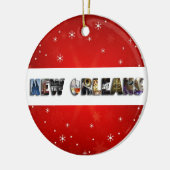 New Orleans Louisiana French Quarter Kerstmis Keramisch Ornament (Links)