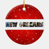 New Orleans Louisiana French Quarter Kerstmis Keramisch Ornament (Achterkant)