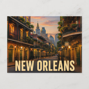 New Orleans Louisiana French Quarter Nachtleven Briefkaart