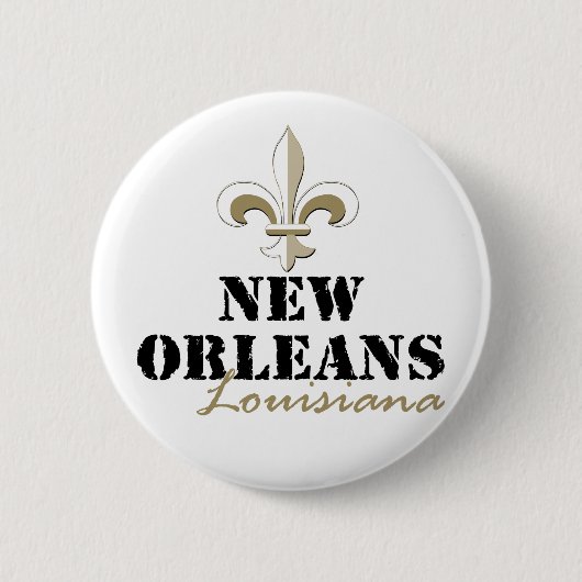New Orleans Louisiana gold Ronde Button 5,7 Cm (Voorkant)