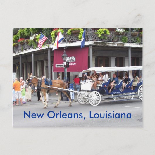 New Orleans, Louisiana House & Carriage Briefkaart (Voorkant)