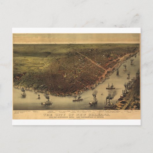 New Orleans, Louisiana in 1885 Briefkaart (Voorkant)