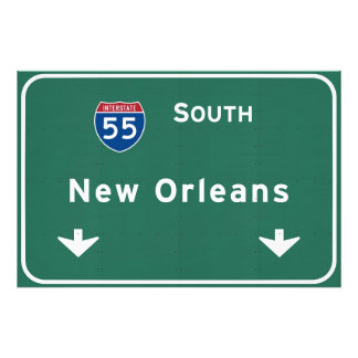 New Orleans Louisiana interstate Highway Freeway : Foto Afdruk