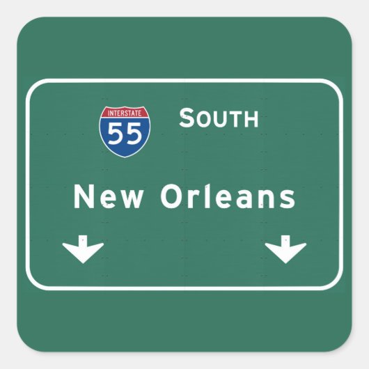 New Orleans Louisiana interstate Highway Freeway : Vierkante Sticker (Voorkant)