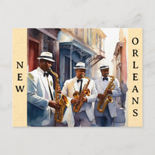 New Orleans Louisiana Jazz Music Waterverf Reizen Briefkaart