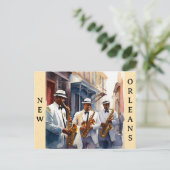 New Orleans Louisiana Jazz Music Waterverf Reizen Briefkaart (Staand voorkant)