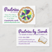 New Orleans Louisiana King Cake Beignets Bakery Visitekaartje (Voorkant / Achterkant)