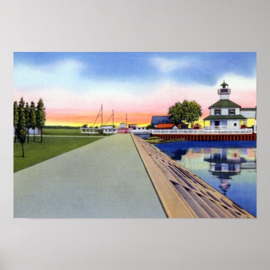 New Orleans Louisiana Lake Pontchartrain Lighthous Poster (Voorkant)