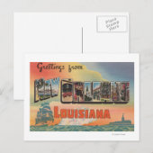 New Orleans, Louisiana - Large Letter Scenes Briefkaart (Voorkant / Achterkant)