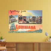 New Orleans, Louisiana - Large Letter Scenes Canvas Afdruk (Insitu (Woonkamer))