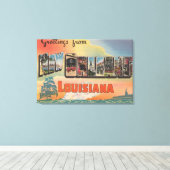 New Orleans, Louisiana - Large Letter Scenes Canvas Afdruk (Insitu (Houten vloer))