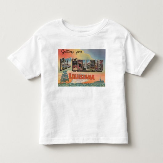 New Orleans, Louisiana - Large Letter Scenes Kinder Shirts (Voorkant)