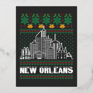 New Orleans Louisiana Lelijke Kerstmis Plus Maat T Folie Feestdagen Briefkaart