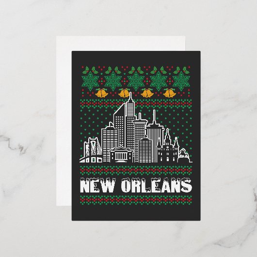 New Orleans Louisiana Lelijke Kerstmis Plus Maat T Folie Feestdagen Briefkaart (Voorkant / Achterkant)