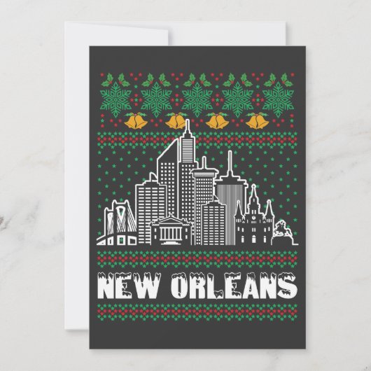 New Orleans Louisiana Lelijke Kerstmis Plus Maat T Kaart (Voorkant)