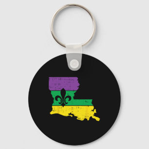New Orleans Louisiana Map Jester Funny Mardi Gras Sleutelhanger