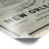 New orleans Louisiana map print poster canvas (Hoek)