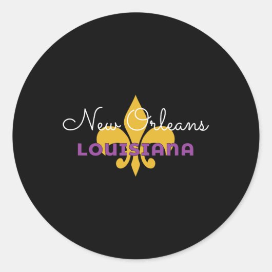 New Orleans Louisiana Mardi Gras 2025 Fleur De Lis Ronde Sticker (Voorkant)