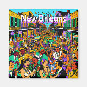 New Orleans, Louisiana mensen hebben plezier Magneet (Voorkant)
