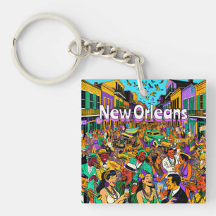 New Orleans, Louisiana mensen hebben plezier Sleutelhanger
