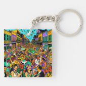 New Orleans, Louisiana mensen hebben plezier Sleutelhanger (Achterkant)