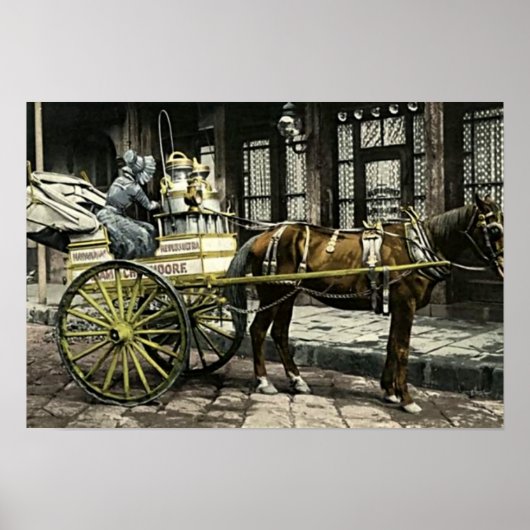 New Orleans Louisiana Milk Cart Delivery Poster (Voorkant)