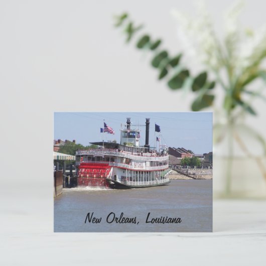 New Orleans Louisiana Mississippi Boat Briefkaart (Staand voorkant)