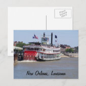 New Orleans Louisiana Mississippi Boat Briefkaart (Voorkant / Achterkant)