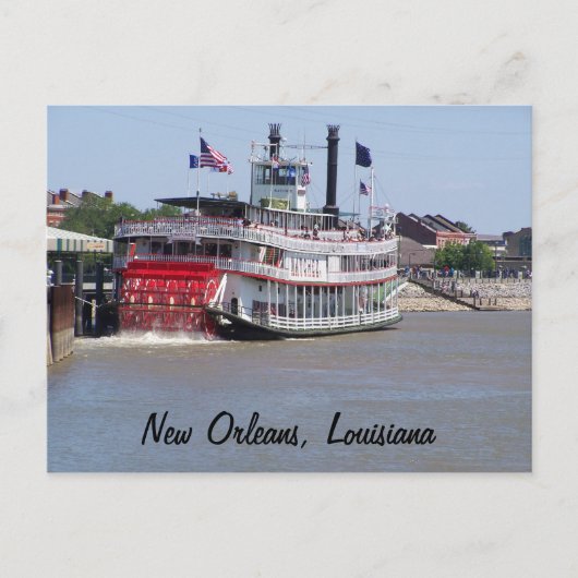New Orleans Louisiana Mississippi Boat Briefkaart (Voorkant)