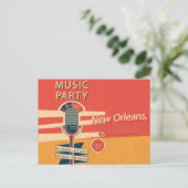 New Orleans, Louisiana Music Party Briefkaart (Staand voorkant)