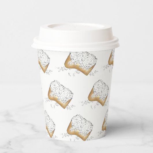 New Orleans Louisiana NOLA Sugary Beignet Pastry Papieren Bekers (Links)
