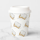 New Orleans Louisiana NOLA Sugary Beignet Pastry Papieren Bekers (Voorkant)