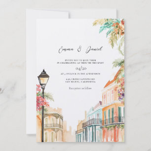 New Orleans Louisiana NOLA Watercolor Kaart