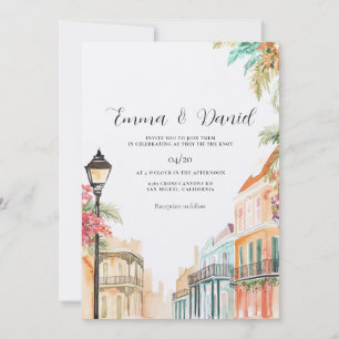 New Orleans Louisiana NOLA Watercolor Kaart