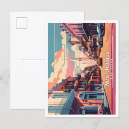 New Orleans Louisiana Pop Art Travel Illustratie Briefkaart