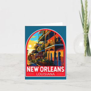 New Orleans Louisiana Reis Kunst Vintage  Kaart