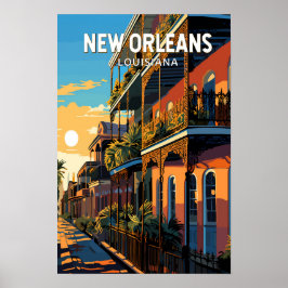 New Orleans Louisiana Reis Kunst Vintage Poster