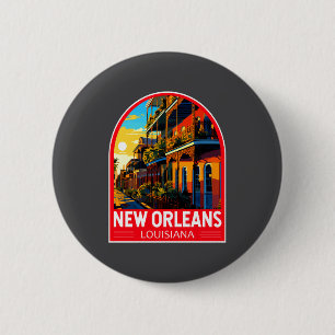 New Orleans Louisiana Reis Kunst Vintage Ronde Button 5,7 Cm