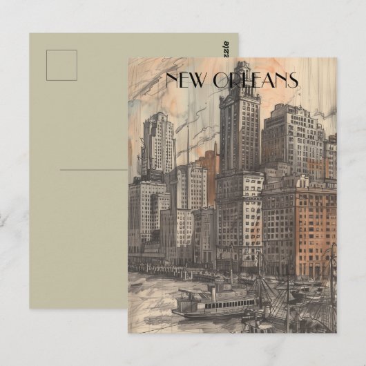 New Orleans Louisiana Reizen Briefkaart (Voorkant / Achterkant)