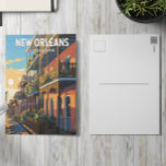 New Orleans Louisiana Reizen Kunst Vintage Briefkaart<br><div class="desc">New Orleans retro vector reisontwerp. De bijnaam is "Big Easy" en staat bekend om zijn nachtleven,  levendige live-muziekscene en pittige,  unieke keuken die de geschiedenis weerspiegelt als smeltkroes van Franse,  Afrikaanse en Amerikaanse culturen.</div>