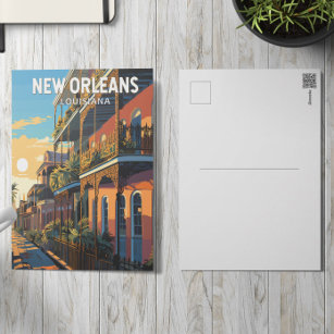 New Orleans Louisiana Reizen Kunst Vintage Briefkaart