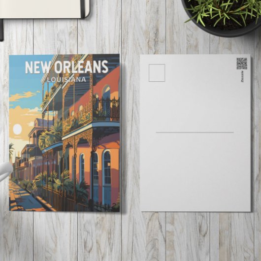 New Orleans Louisiana Reizen Kunst Vintage Briefkaart
