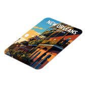New Orleans Louisiana Reizen Kunst Vintage Magneet (Linkerzijde)