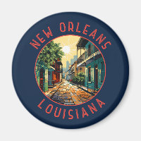 New Orleans Louisiana Retro Noodlijdende Cirkel