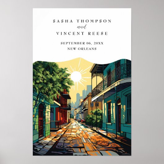 New Orleans Louisiana Retro Poster (Voorkant)