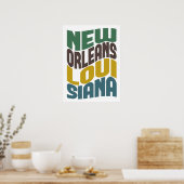 New Orleans Louisiana Retro Wave Poster (Keuken)