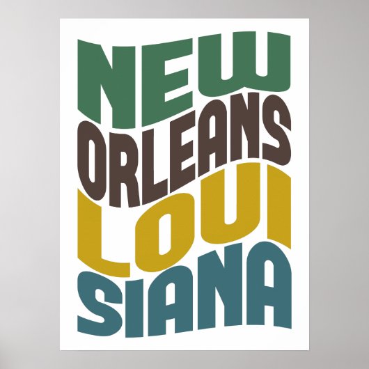 New Orleans Louisiana Retro Wave Poster (Voorkant)